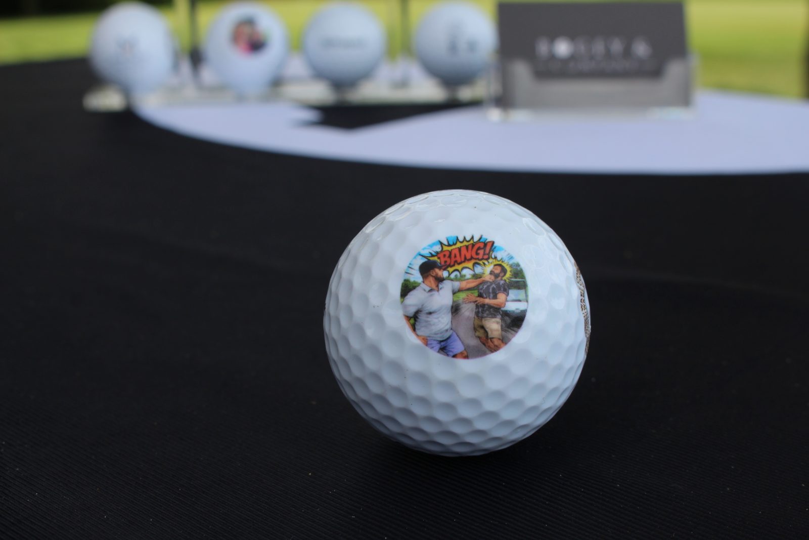 Full-color custom photo printed on a golf ball
