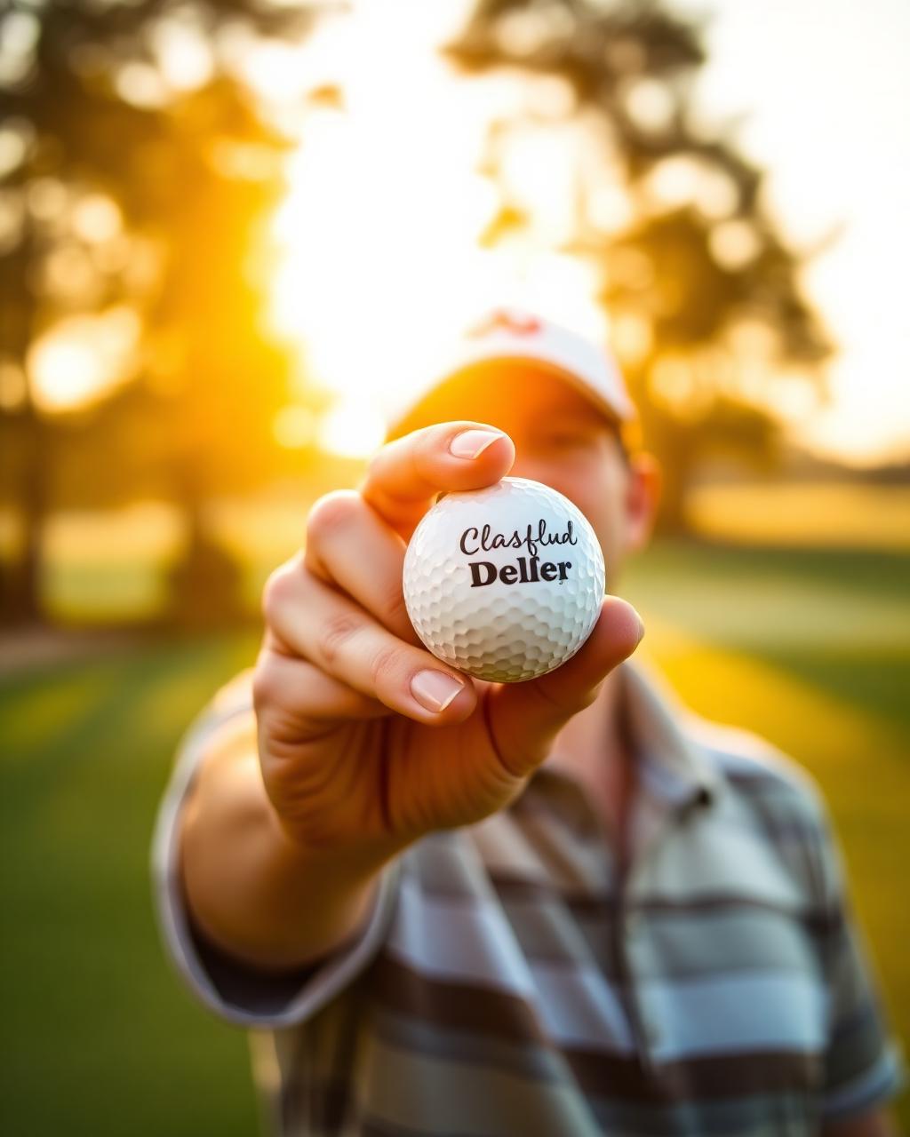 Golfer with custom ball
