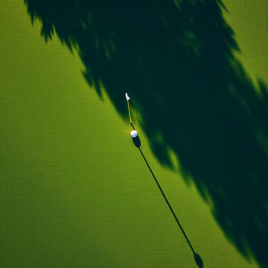 Aerial green and flag